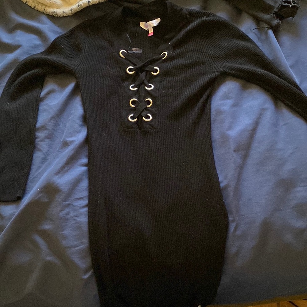 No boundaries, brand long sleeve and long black dress